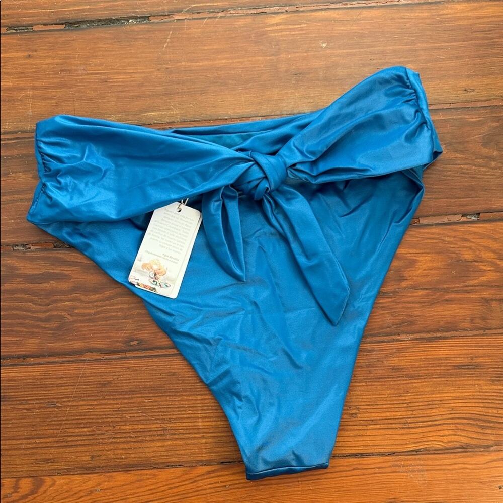 Agua Bendita Isabella Netundo cheeky tie front hi rise swim bikini bottoms NEW